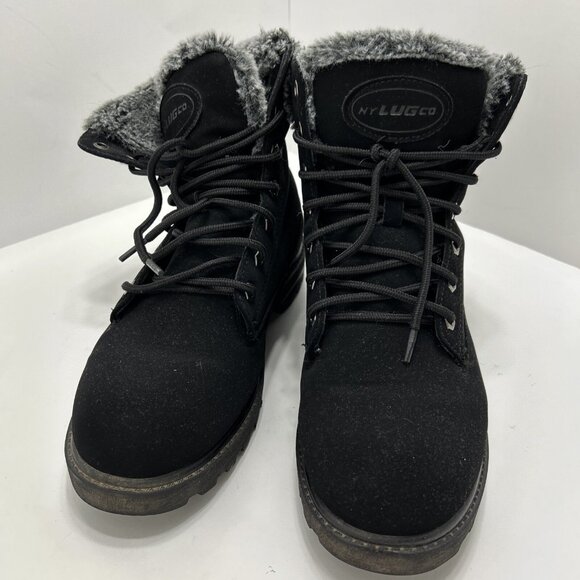 Lugz Wemphfd 0154 Womens Rucker Hi Faux Fur Lace Up Boots Ankle 9.5 - Picture 2 of 7